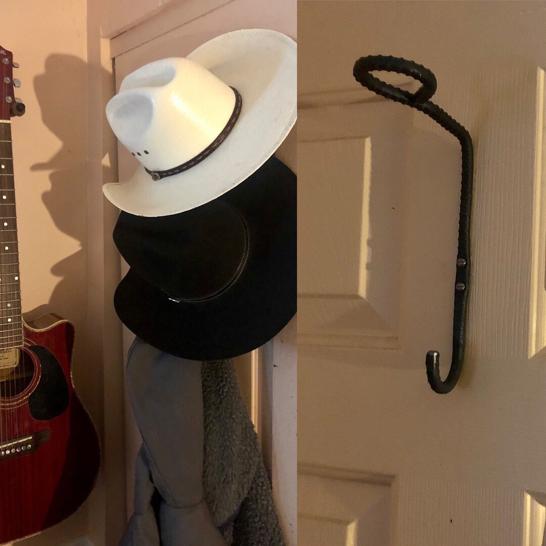 Cowboy Hat Hook Coat Hook Combo Hand Rebar Hook Hat Etsy Norway