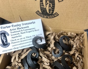 Hand Forged Napkin Rings Blacksmith Made Ohio Made Rustic Farmhouse Colonial Ironwork Traditional Scrolls Cloth Napkin Holder