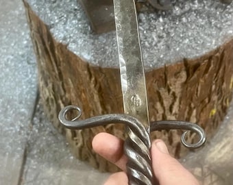 Sword Themed BBQ Fork Blacksmith Made Hand Forged Ohio Made Functional Art Renfaire LARP Gamer