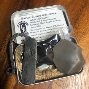 Hand Forged Flint Striker Fire Steel Blacksmith Made Ohio Made High Carbon Primitive Fire Starter Survival Frontiersman Rendezvous Camping