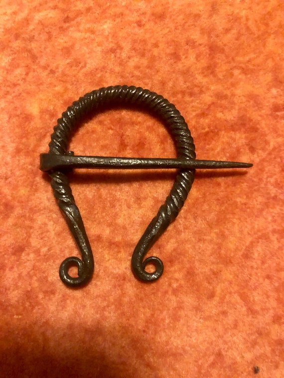 Wrought Iron Cloak Pin Penannular Brooch Hand Blanket Etsy