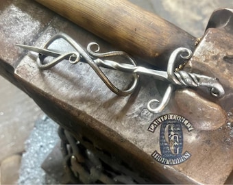 Twisted Dagger Style HairPin Hand Forged Blacksmith Made Ohio Made Functional Art Wearable Art Hair Pin Dagger Handle Hair Pin