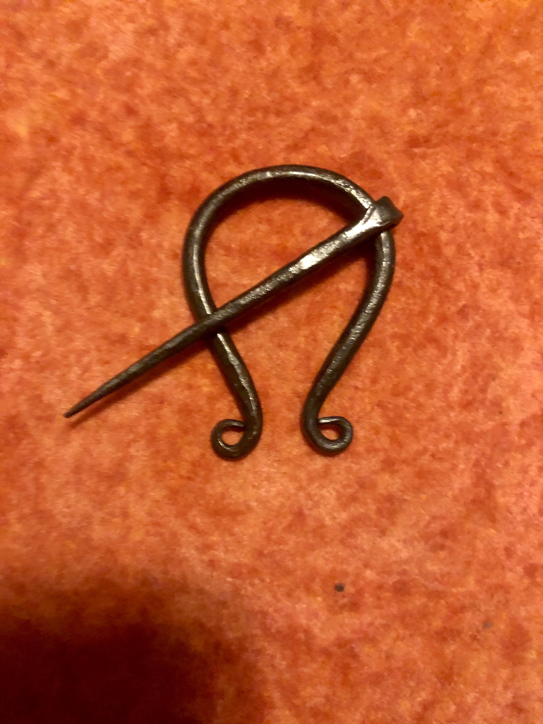 Gemstone Cloak Pin Metal Shawl Pin, Viking Costume Fantasy Penannular Brooch