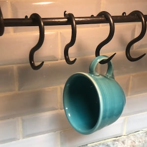 Short S-Hooks Wrought Iron Hand Forged Pot Rack Hooks Utensil Hooks Cup Hooks Plant hangers Blacksmith Made Ohio Made Appalachia Rustic