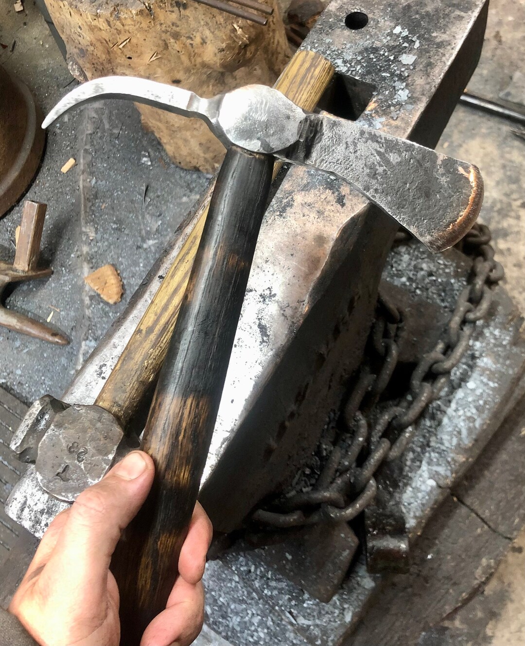 Spike Tomahawk Ball Peen Hammer Tomahawk 18th Century Inspired Charred