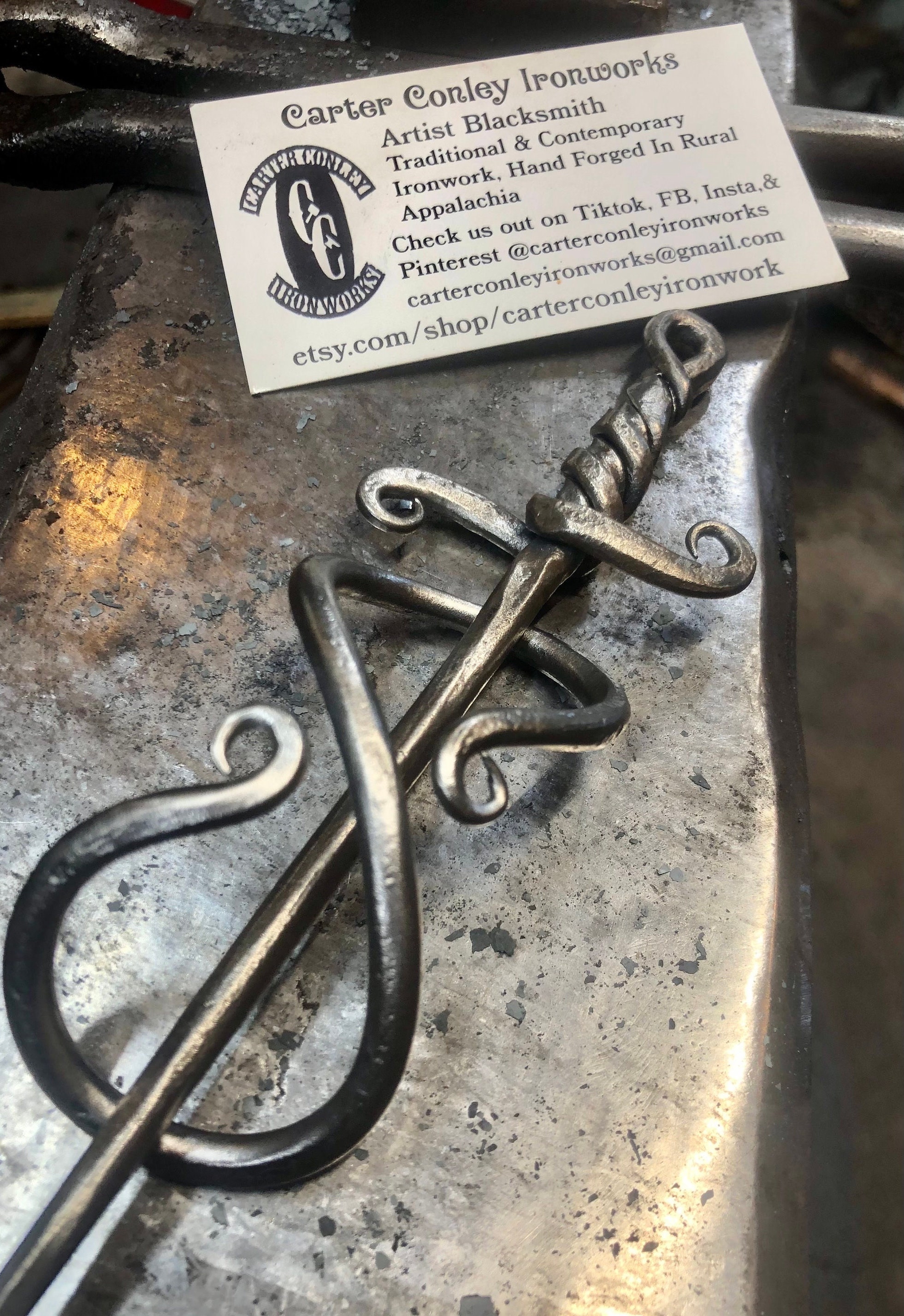 Dagger Style Hairpin Hand Forged Blacksmith Made Ohio Made