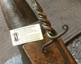 Hand Forged Sword Fire Poker Blacksmith Made Ohio Made Functional Art Renfaire LARP Gamer