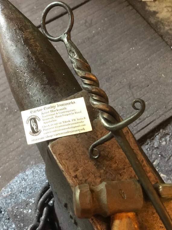 Hand Forged Sword Fire Poker Blacksmith Made Ohio Made Functional Art Renfaire LARP Gamer