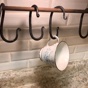 Handforged Sideways Hooks 90* S-hooks Hand Forged Iron Steel Plant Hangers Pot Rack Hooks Utensil Hooks Blacksmith Made Appalachia Ohio Made