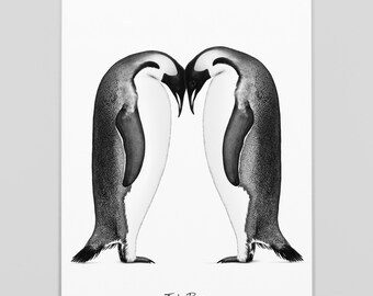 Emperor penguins - A3 art print