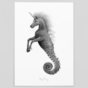 Sea unicorn A3 art print image 1