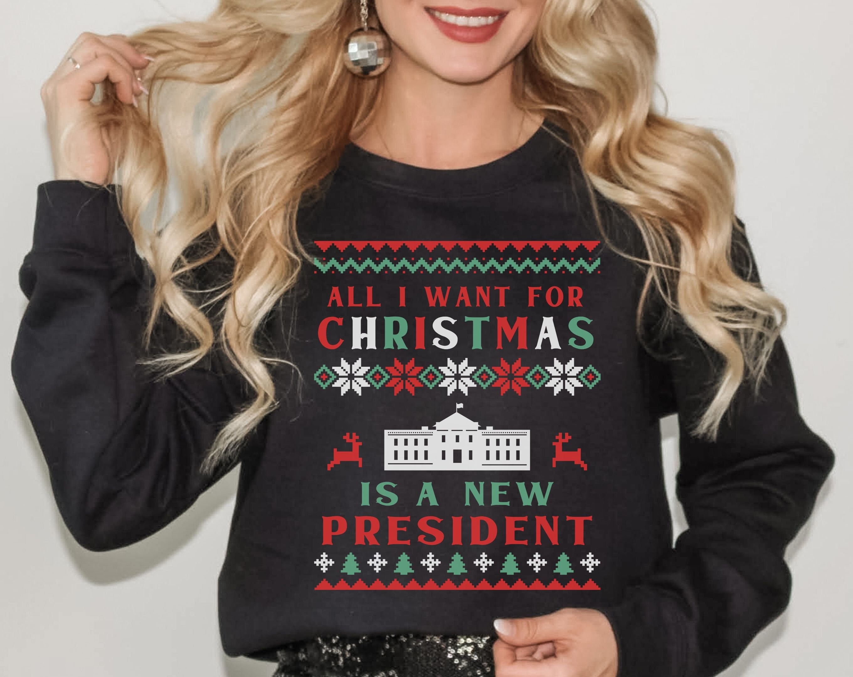President Xmas Sweater Etsy