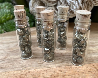 Pyrite Crystal Vial (Tiny Crystal Chips)
