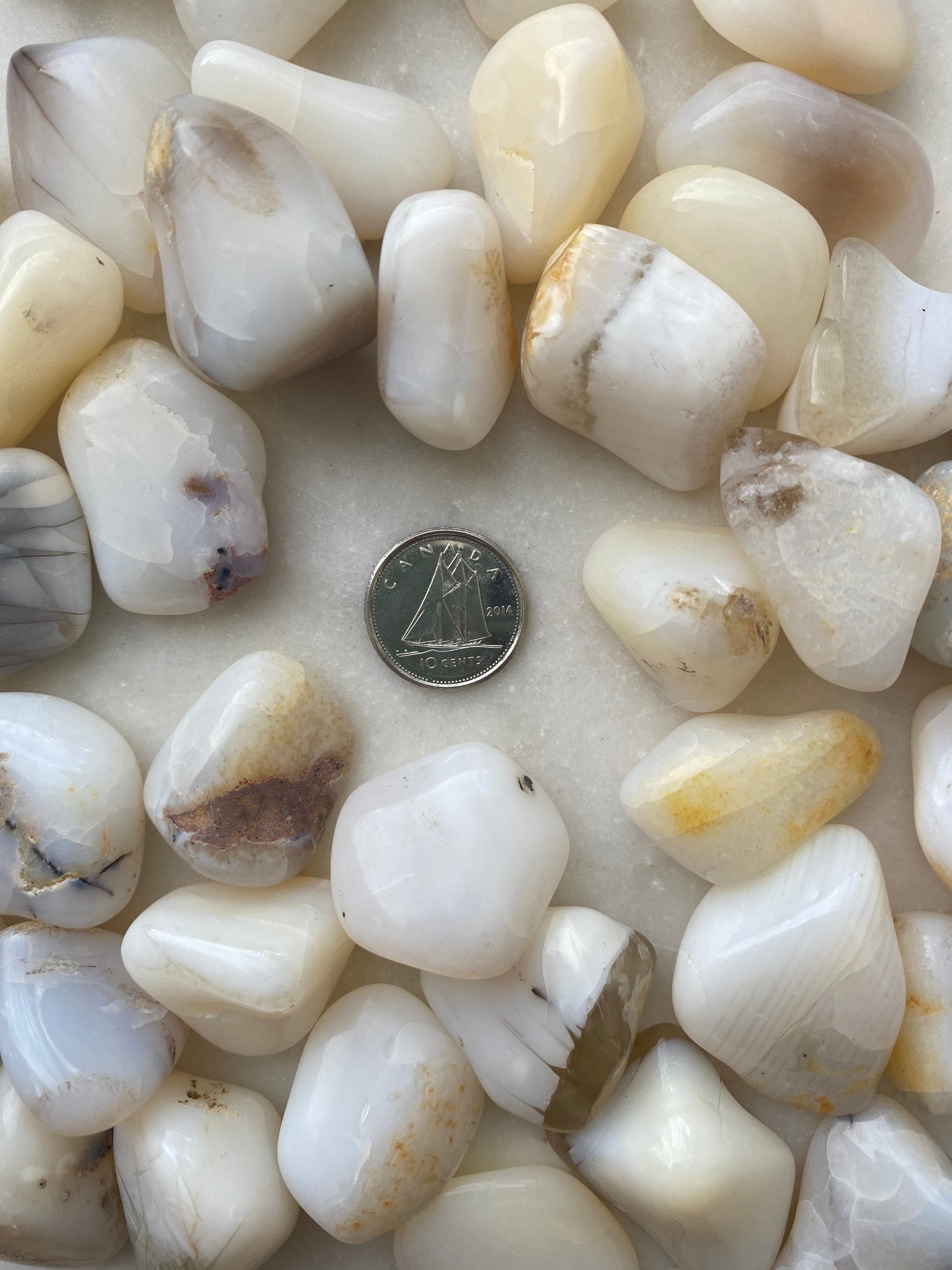 White Opal, Tumbled White Opal, Tumbled
