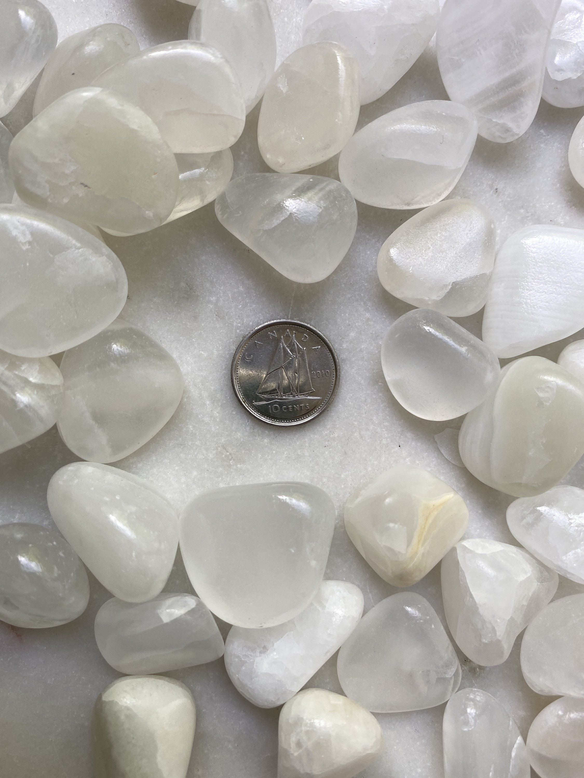 White Aragonite Tumbled Crystal Stone Etsy
