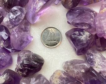 Amethyst Semi-Tumbled “E Quality” TINY Crystal (Includes 10 grams)