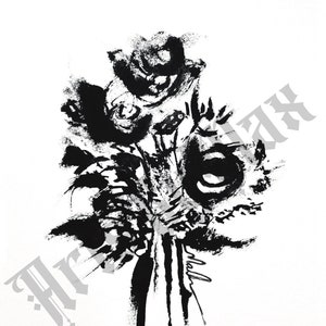 Flower Bouquet Art 5x7 Gothic Wall Art for Gothic Lover Flower Gift Spooky Decor Emo Gift