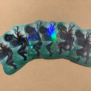 Twerking Mothman Sticker Matte, Glossy, Holographic, and Set
