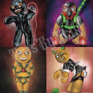 Naughty Gingerbread People 5x7 8x10 Art Prints