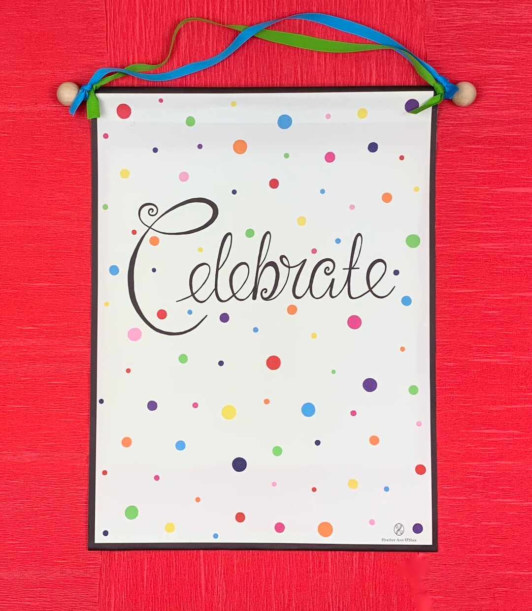 CELEBRATE Banner, Heirloom Cotton Sign, Wall Decor, Party Backdrop ...