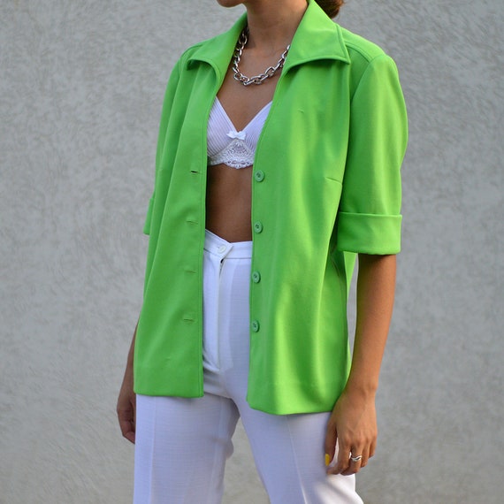 Vintage 80's Neon Green Jacket