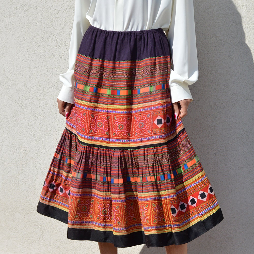 boho midi skirt