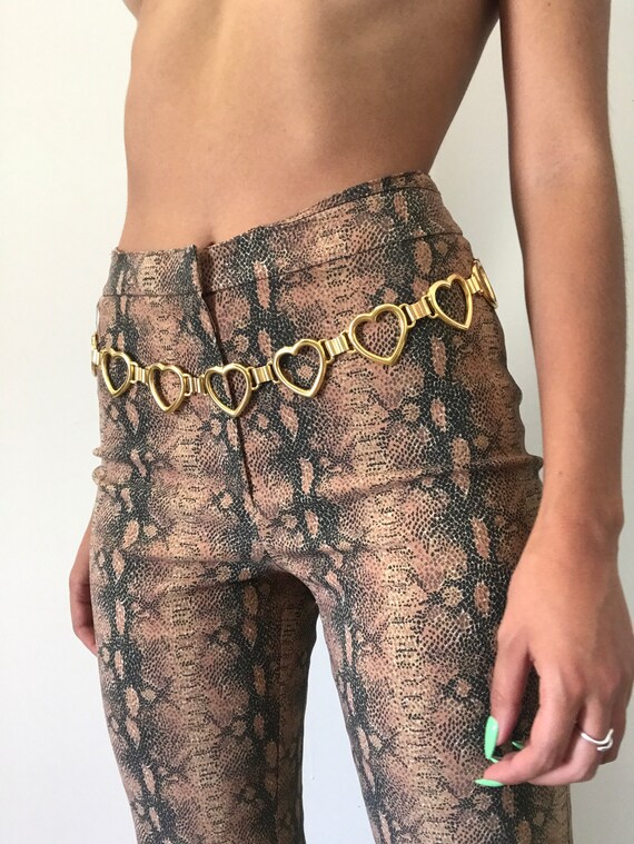 Vintage Python Print Flare Pants