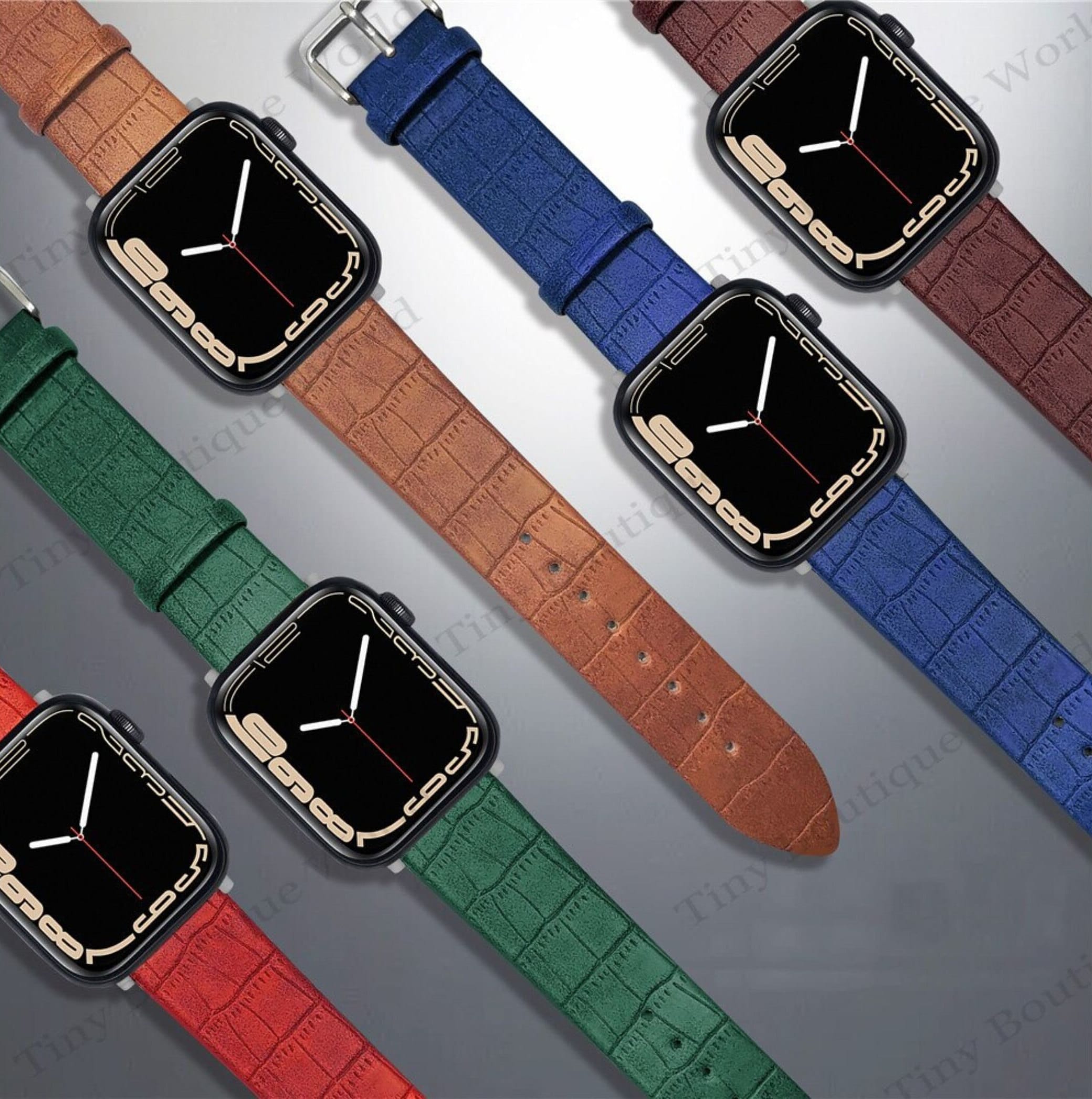 Leather Strap for Apple Watch Band Crocodile Pattern Iwatch 