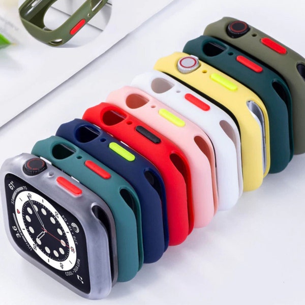Candy Soft Silicone Watch Case for Apple Watch, iWatch Cover Case, Birthday Gift, 38mm 40mm 41mm 42mm 44mm 45mm, Series 8 7 6 SE 5 (TBW-25)