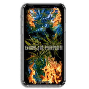 GANJA-MANIA® Weed-Themed Phone Wallpaper/Background iPhone/Android—1440x2960 PX—Instant Digital Download—Marijuana Phone Graphic—GJMSCR10