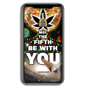 GANJA-MANIA® Cinco de Mayo Weed-Themed Phone Wallpaper/Background for iPhone/Android—Instant Digital Download—Marijuana Graphic—GJMSCR37