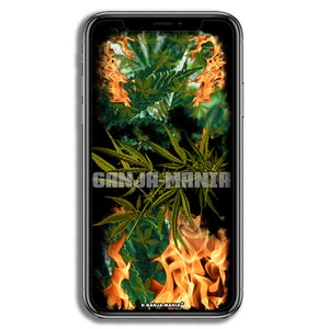GANJA-MANIA® Weed-Themed Phone Wallpaper/Background iPhone/Android—1440x2960 PX—Instant Digital Download—Marijuana Phone Graphic—GJMSCR13