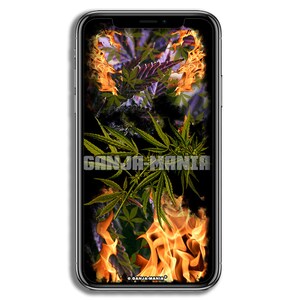 GANJA-MANIA® Weed-Themed Phone Wallpaper/Background iPhone/Android—1440x2960 PX—Instant Digital Download—Marijuana Phone Graphic—GJMSCR16