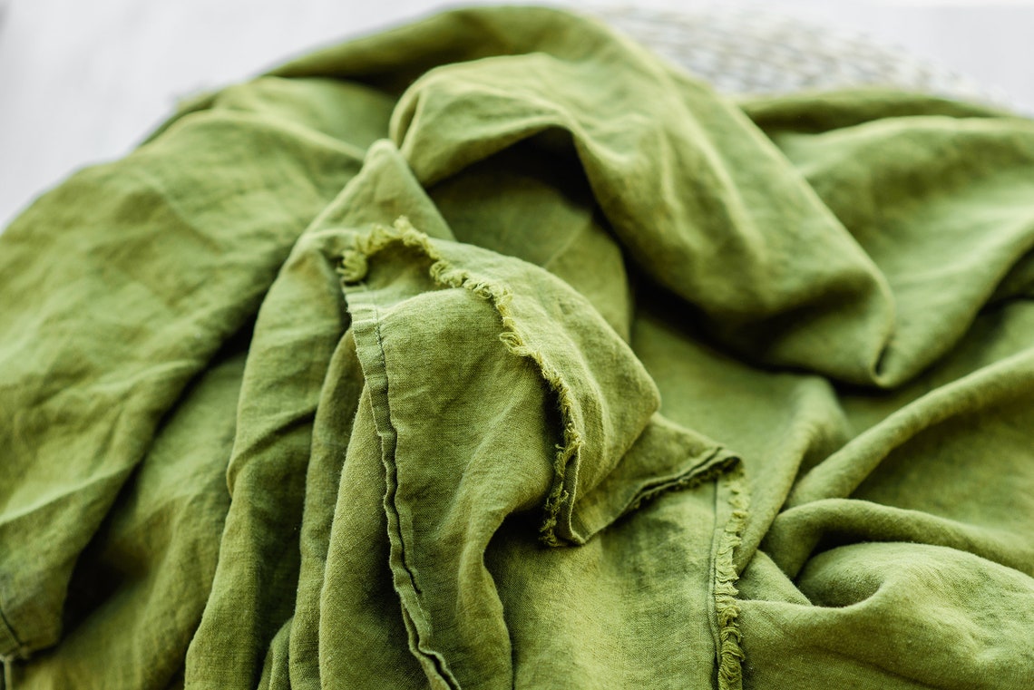 Linen Throw Blanket With Fringes Linen Bedding Etsy