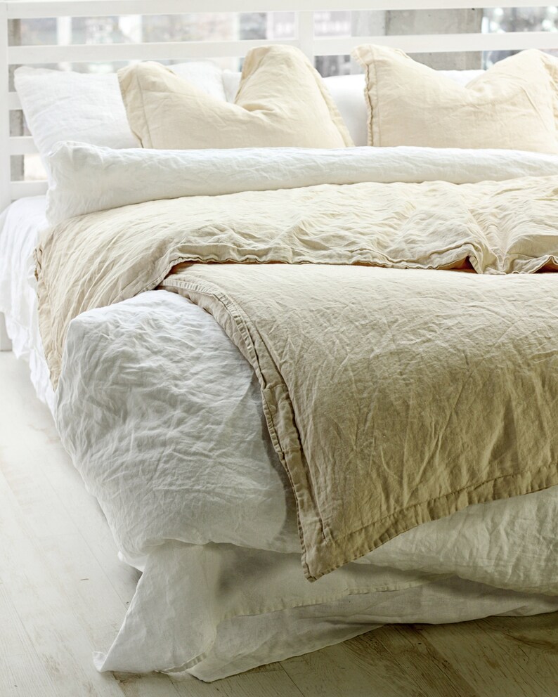 Linen Duvet Cover Natural Bedding Pure King Queen Beddding