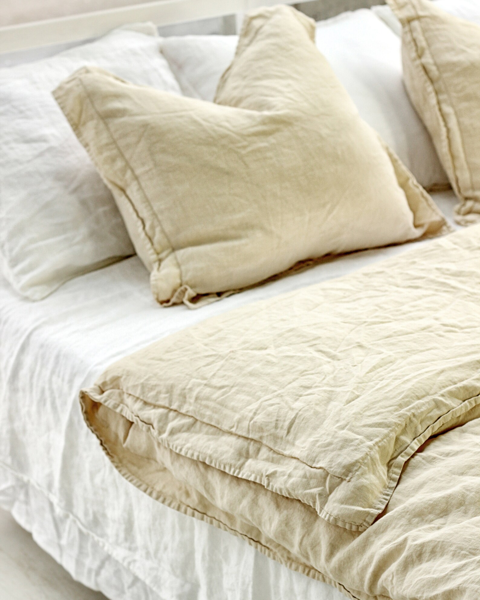 Linen Flange Duvet Cover Natural Linen Bedding Linen Duvet Etsy