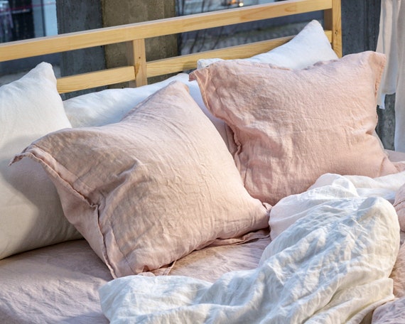 Linen flange pillow sham set Linen to Sew a Flange Envelope Pillow Cover