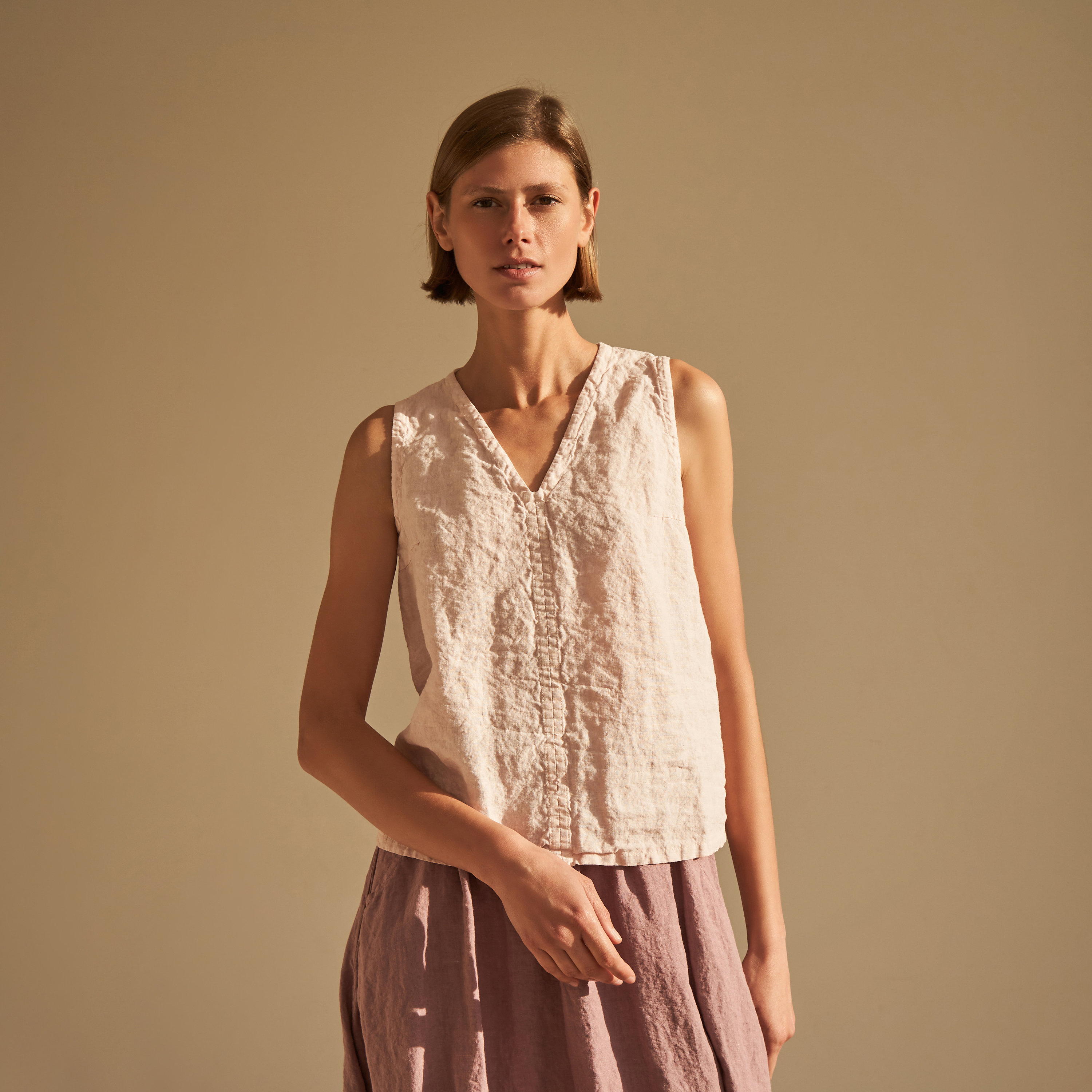 Linen Sleeveless V Neck Top for Woman NOVA - Etsy Australia