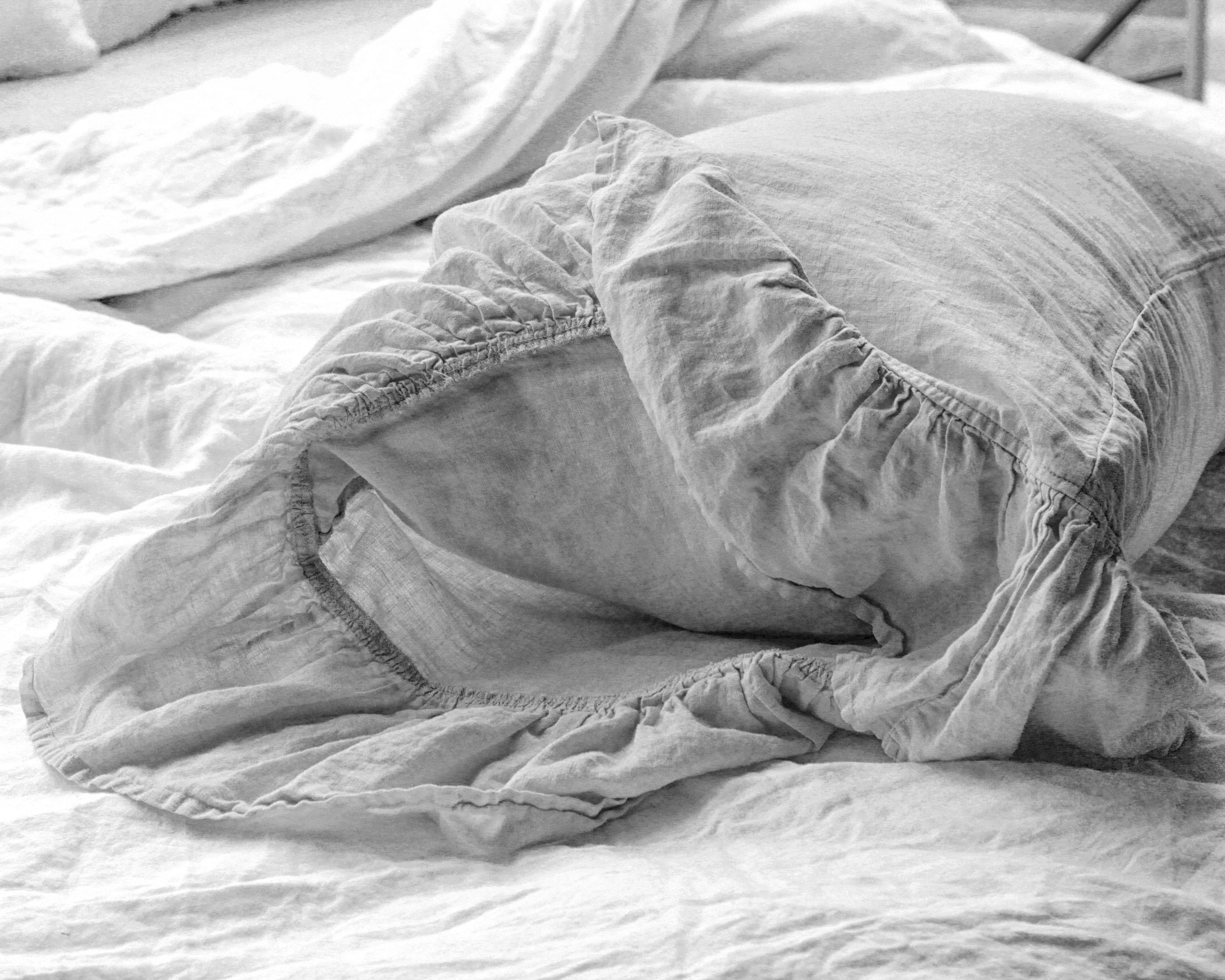 3 piece Ruffled linen bedding set White bedding Linen Etsy