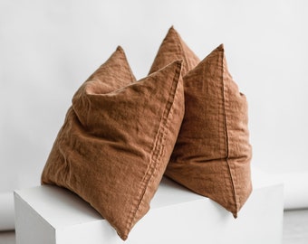 Set of 2 decorative pillow covers, Linen pillows, Linen pillow covers with zipper, Linen pillowcases, Linen bedding, Set of 2 pillow shams