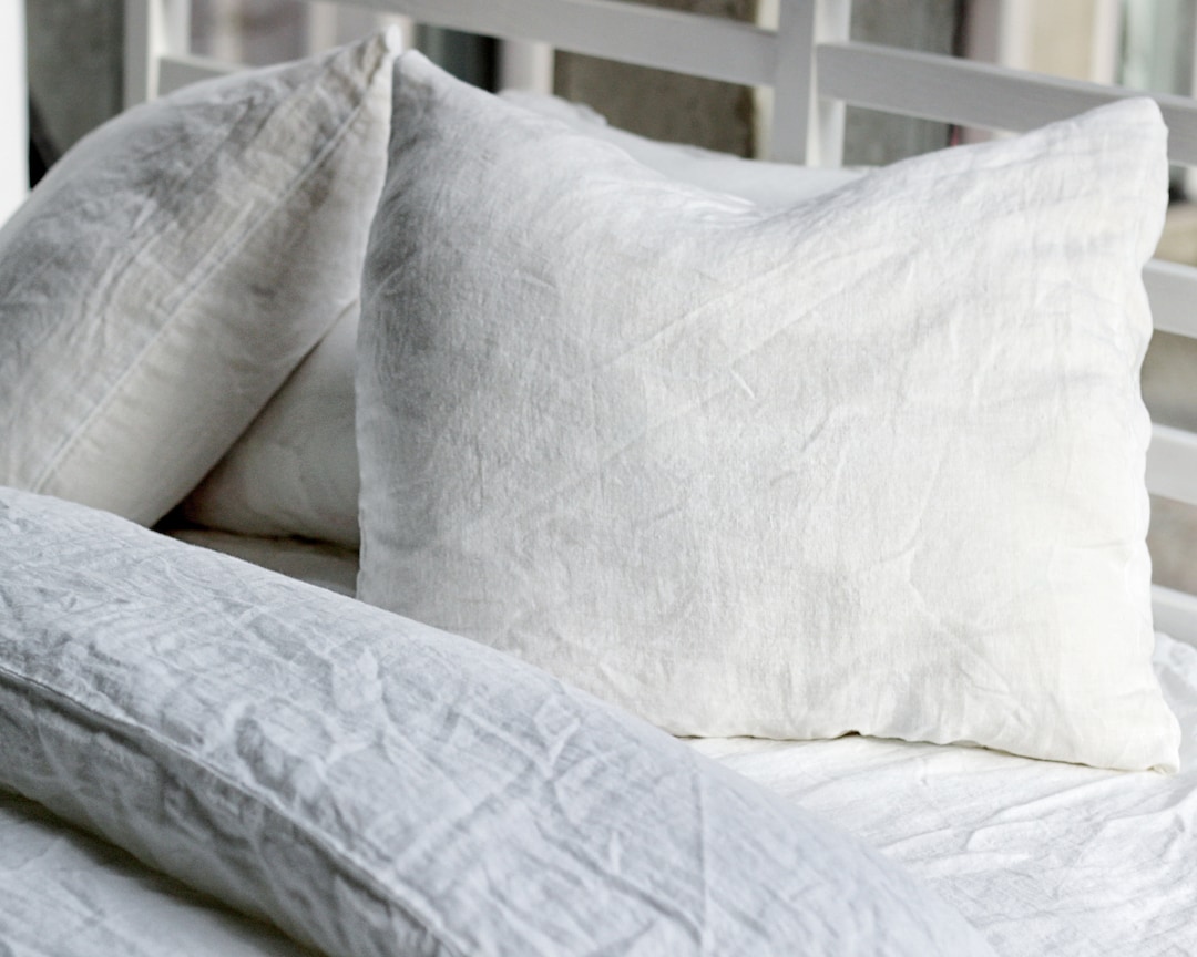 Optic White Linen Pillow Shams Set of 2 Linen Pillow Covers Etsy