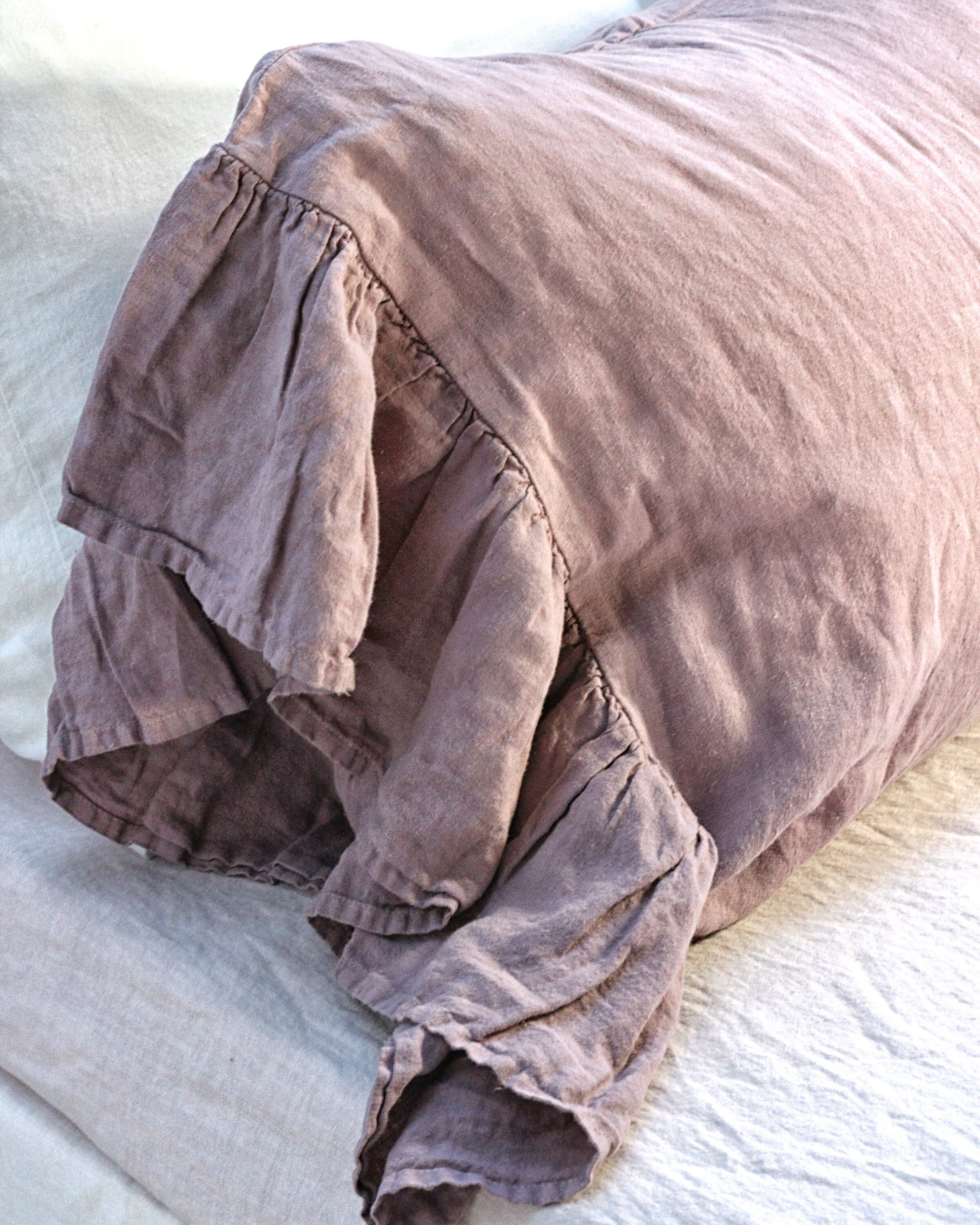 Ruffled Linen Pillow Shams Set of 2 Linen Pillow Covers Etsy