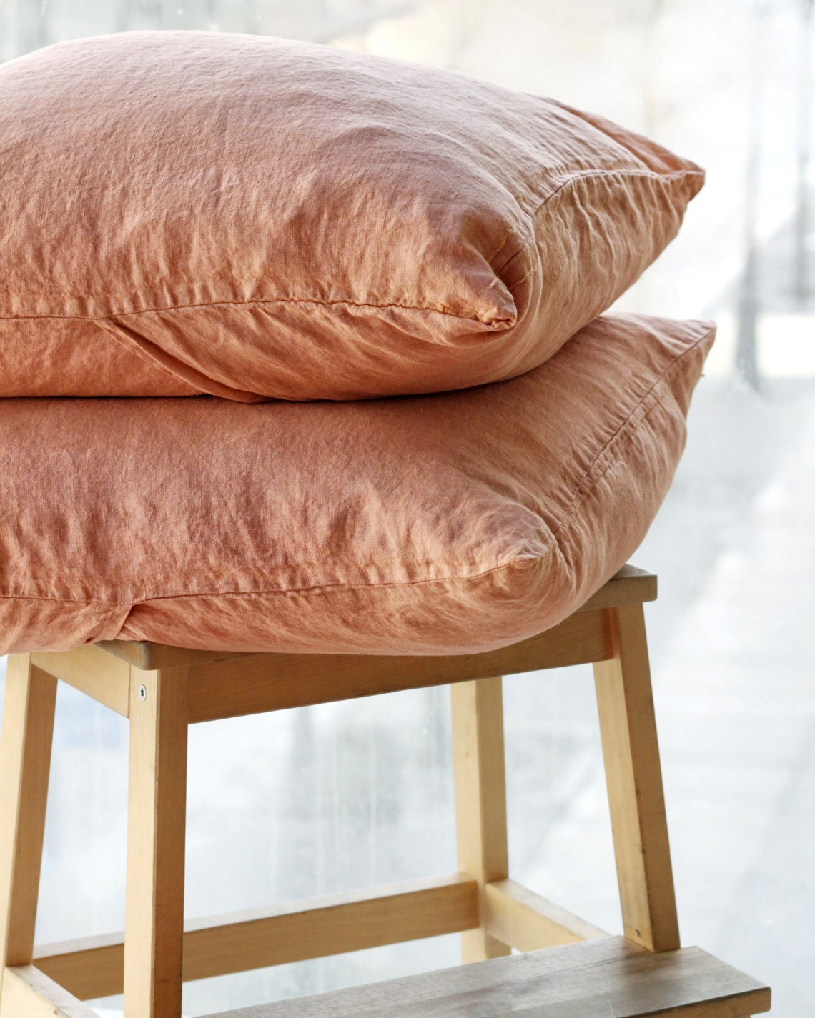 Linen pillowcase set Terracotta linen pillow covers linen Etsy