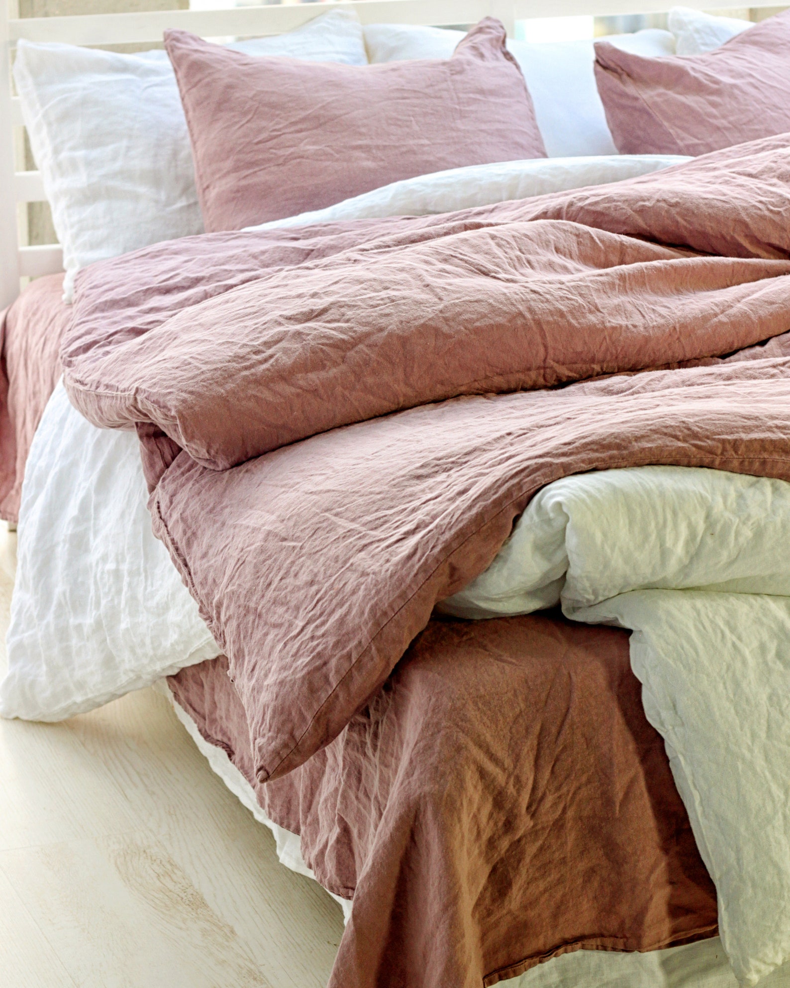 Linen Duvet Cover Mauve Linen Duvet Linen Bedding Pure Etsy