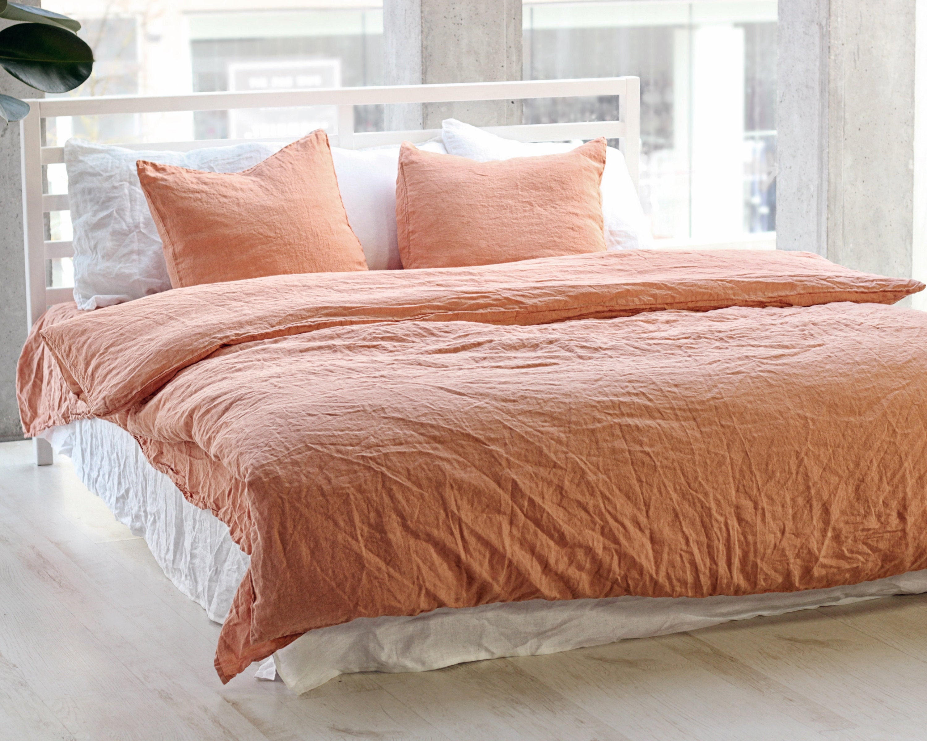 Linen Duvet Cover Peach Pie Bedding Linen Bedding Pure Etsy UK