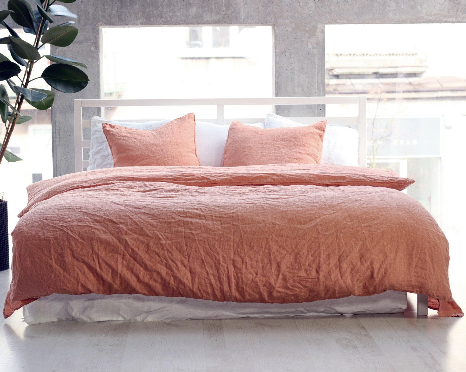 Linen duvet cover Terracotta bedding Linen bedding Pure Etsy