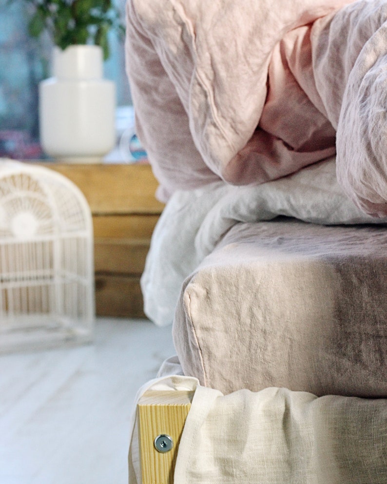 Linen fitted sheet Linen fitted sheet queen king full Pure Etsy