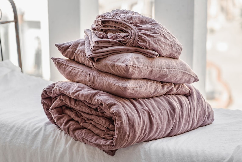 5 Piece Linen Bedding Bundle Linen Bedding Set Including Etsy