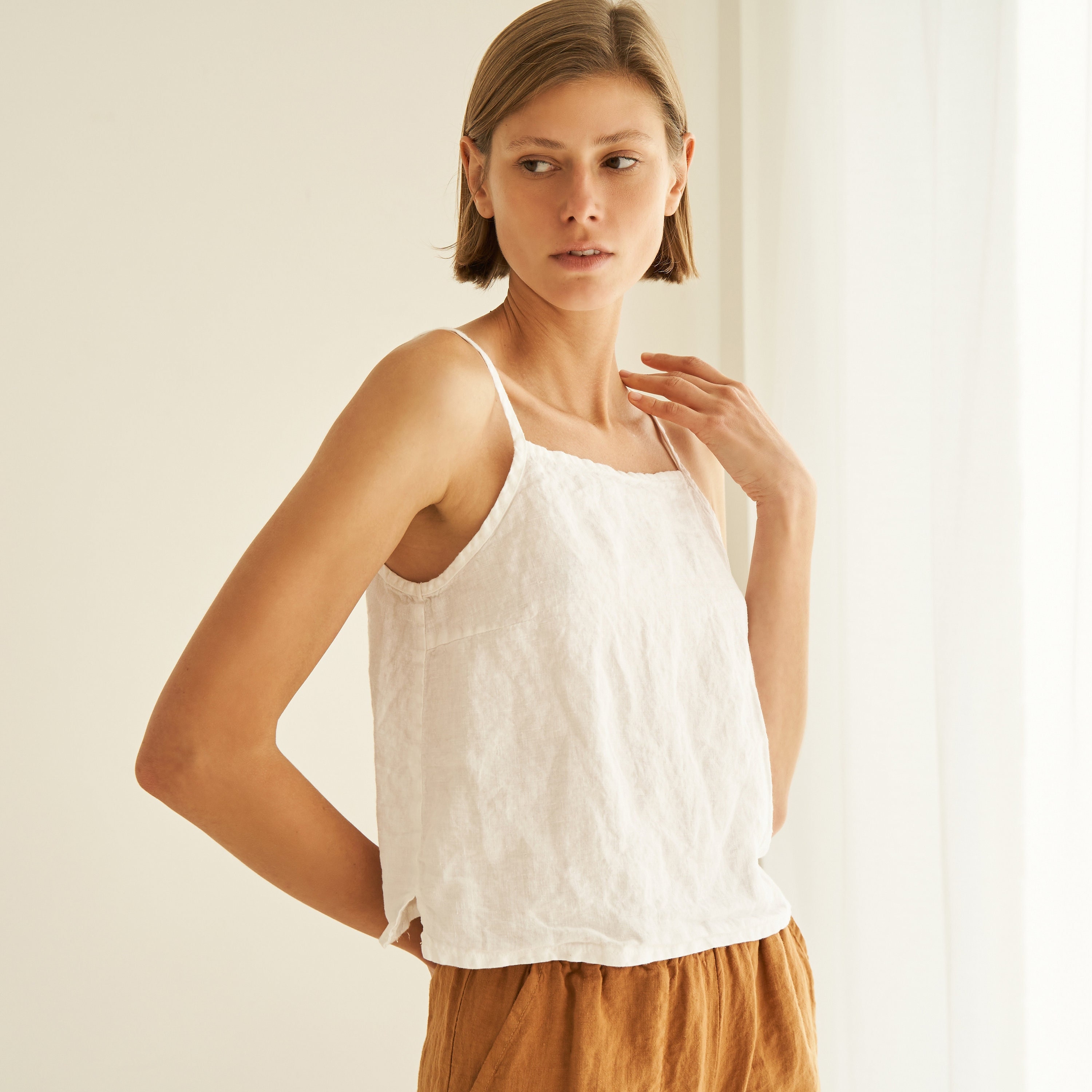 HYKE Linen Crop Top cropped top ベスト　リネン HYKE(ハイク)LINEN CROPPED TOP リネンベスト - メルカリ