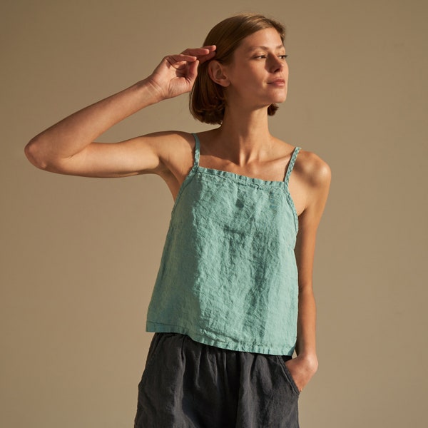 Linen Crop Top main image 1